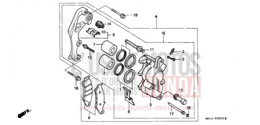FRONT BRAKE CALIPER XR600RR de 1994
